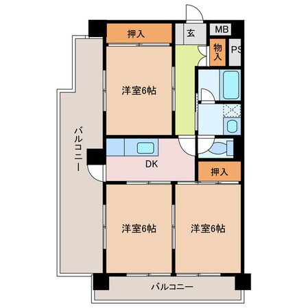 近鉄四日市駅 徒歩9分 5階の物件間取画像